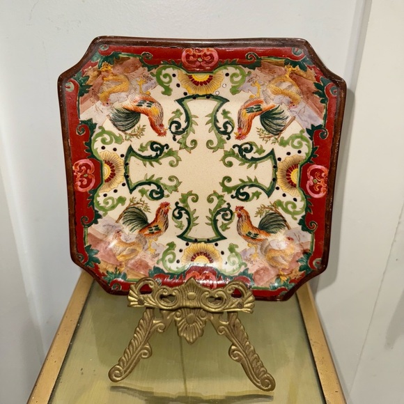 Vintage Hua Ping Tang Zhi Chinese Hand Painted Plate Rooster Design - Picture 1 of 7